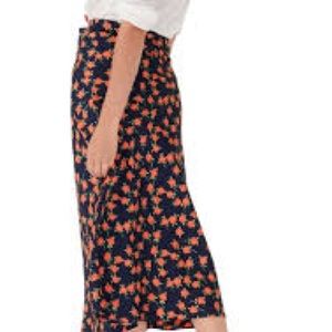 J Crew pull on slip skirt in poppy fields